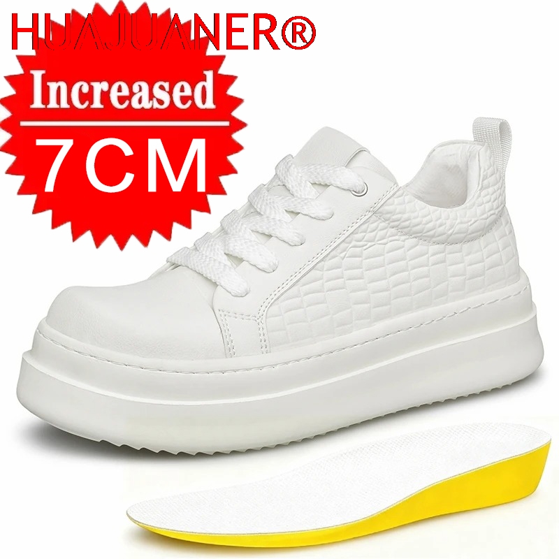 Men'S Shoes Increase Height - Tênis Masculino de Couro com Aumento