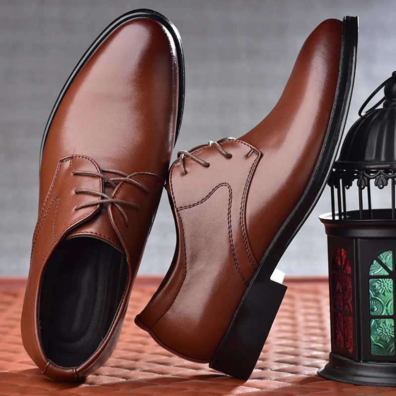 Men Shoes Boss - Sapatos masculinos de couro preto sapatos