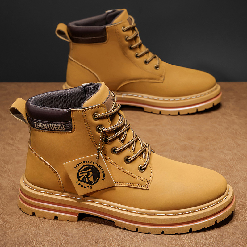 Men'S Shoes Increase Height - Botas Curtas Retro de Outono e