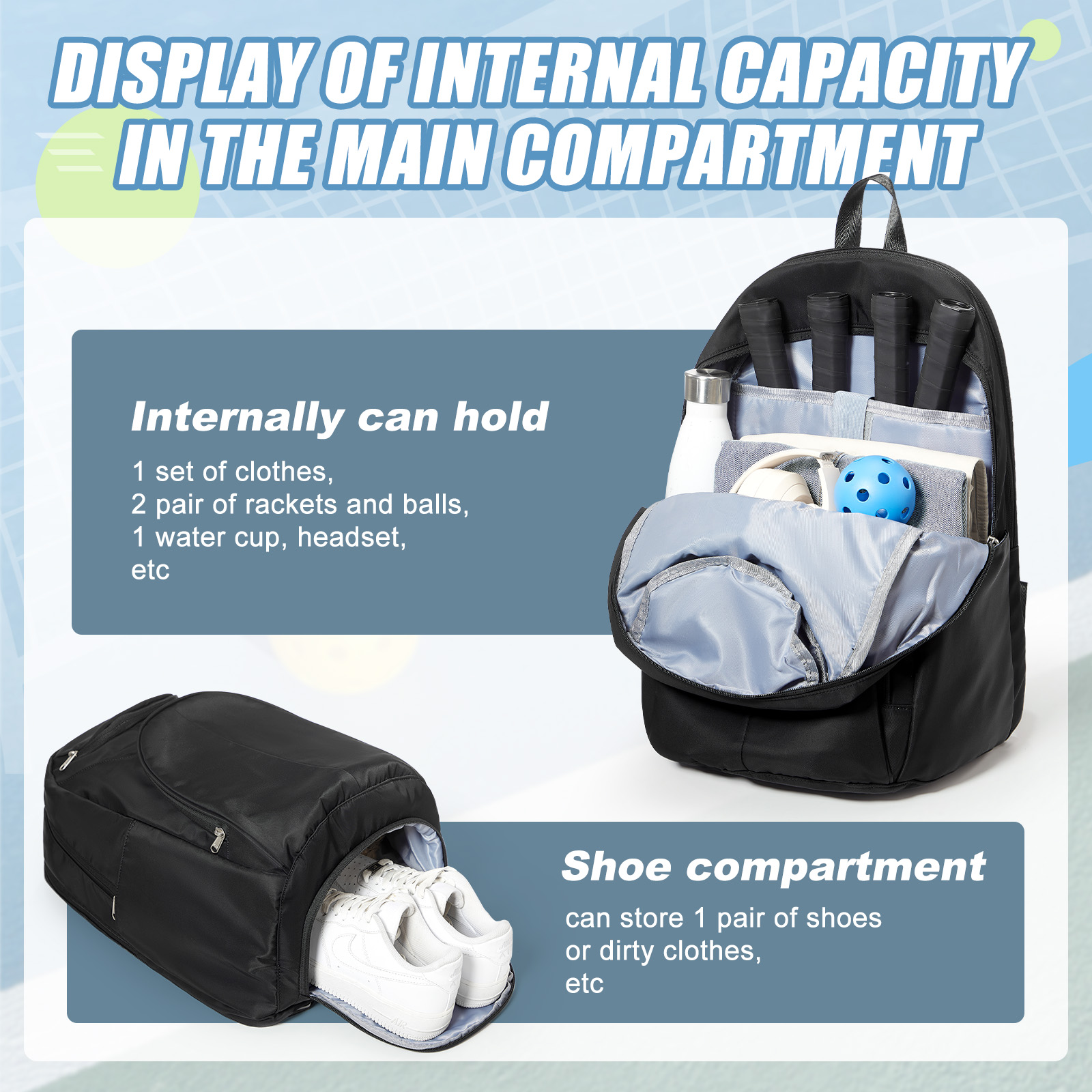 Mochila de Tênis para 2 Raquet - Men'S Shoes For Tennis avaliação e preço