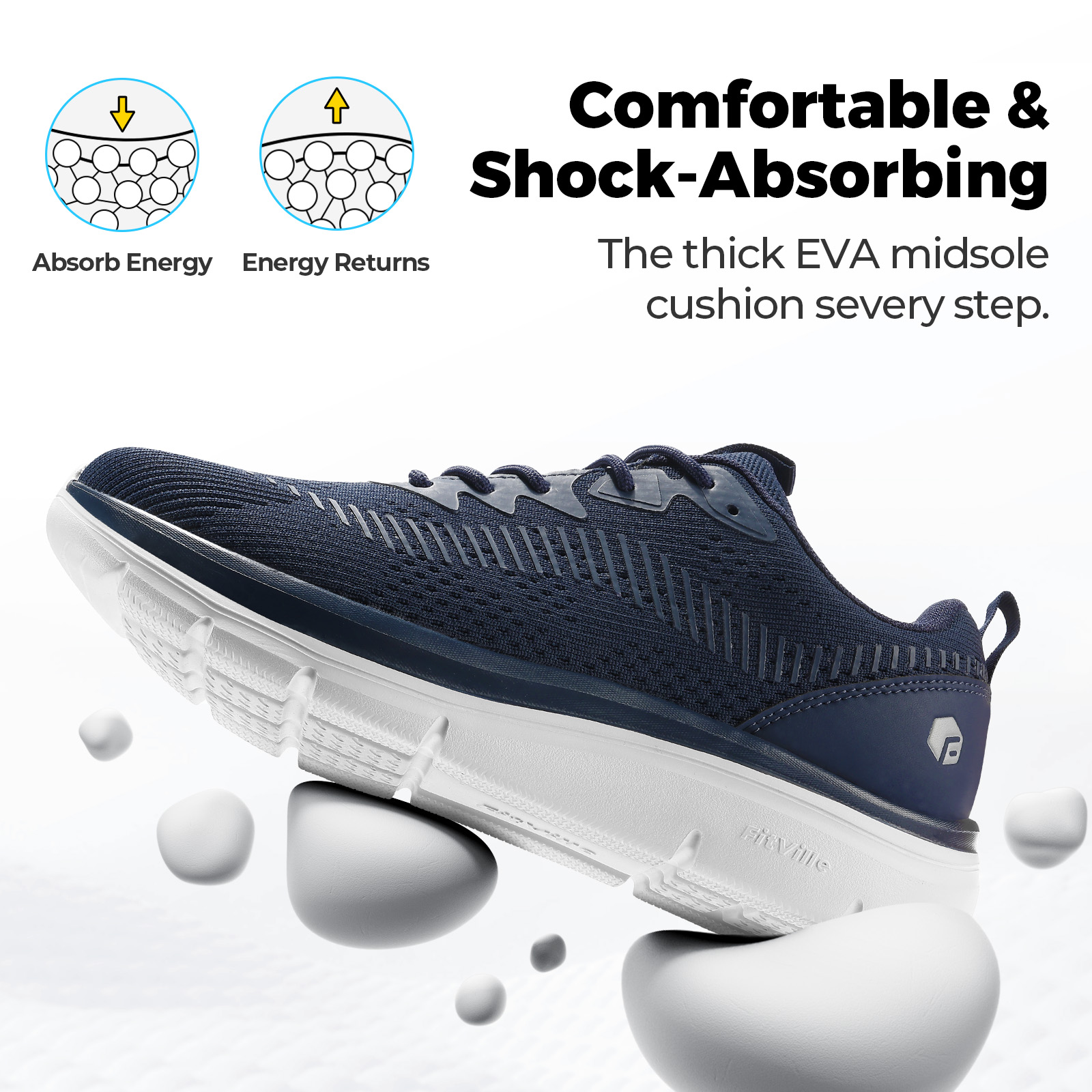 Tênis Masculino FitVille Leve  - Men'S Shoes For Plantar Fasciitis avaliação e preço