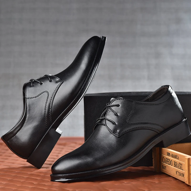 Sapatos masculinos de couro pr - Men Shoes Boss avaliação e preço