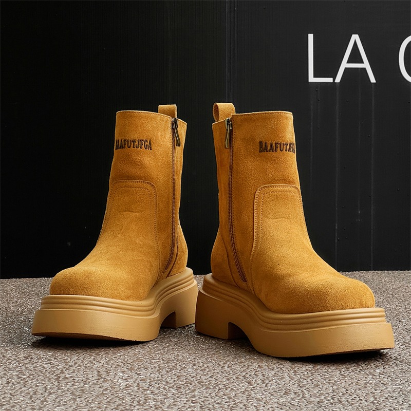 Botas Curtas de Inverno Estilo - Men'S Shoes Increase Height avaliação e preço
