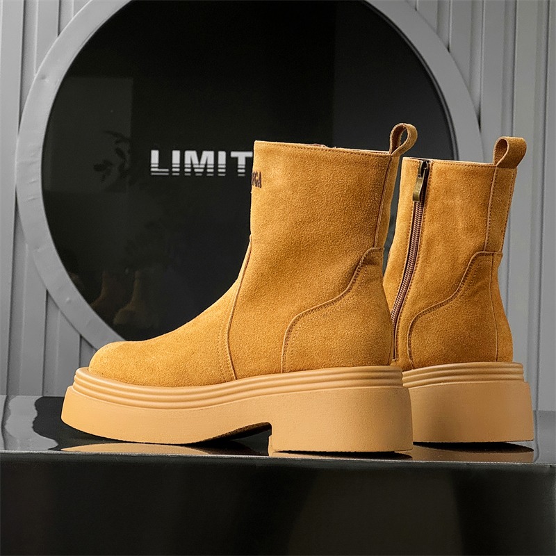 Botas Curtas de Inverno Estilo - Men'S Shoes Increase Height avaliação e preço