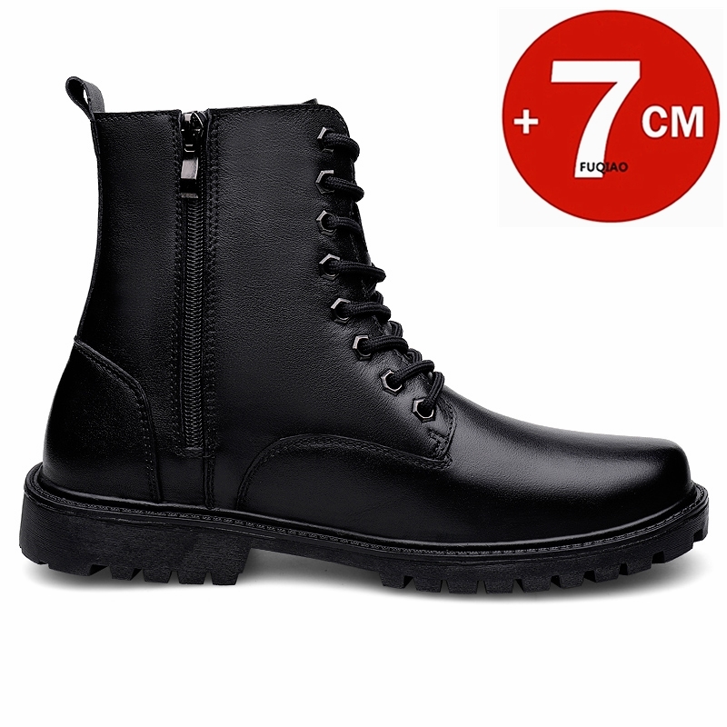 Botas de Couro Masculinas com  - Men'S Shoes Increase Height avaliação e preço